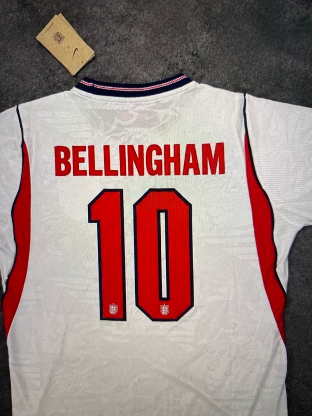 Nike White and Red Bellingham #10 Men's Jersey